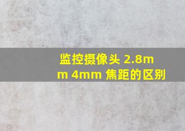 监控摄像头 2.8mm 4mm 焦距的区别